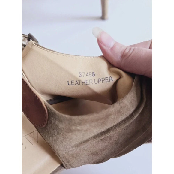 J Crew Suede Leather Buckle Strappy High Heels Open Peep Toe Shoes Italy Taupe 9 - Picture 8 of 10